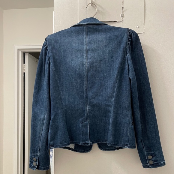 INC Denim Puff Sleeve Blazer Jacket  - Petite Small - Picture 2 of 2